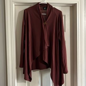 2/$10 Bobeau Maroon Open Front Sweater